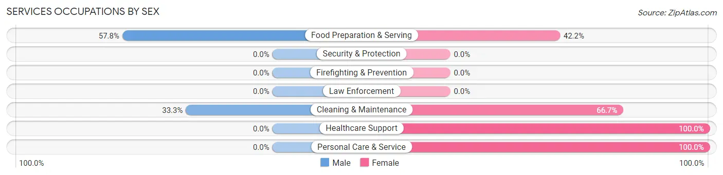 Services Occupations by Sex in Benzonia