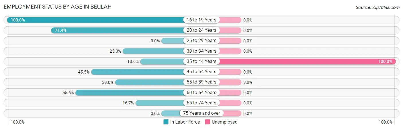 Employment Status by Age in Beulah