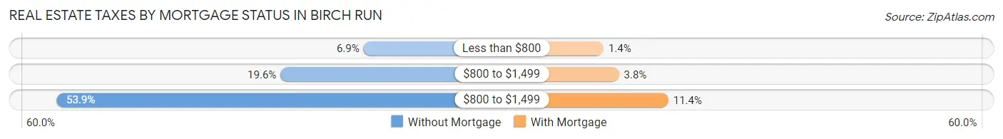 Real Estate Taxes by Mortgage Status in Birch Run