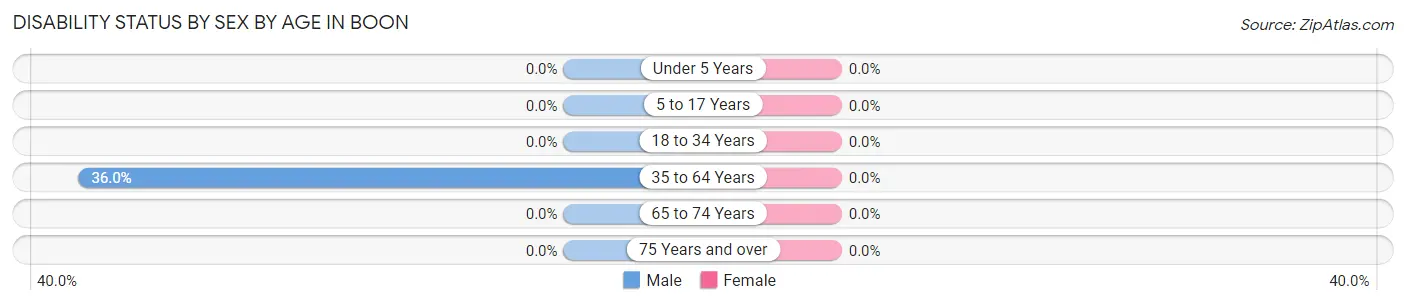 Disability Status by Sex by Age in Boon