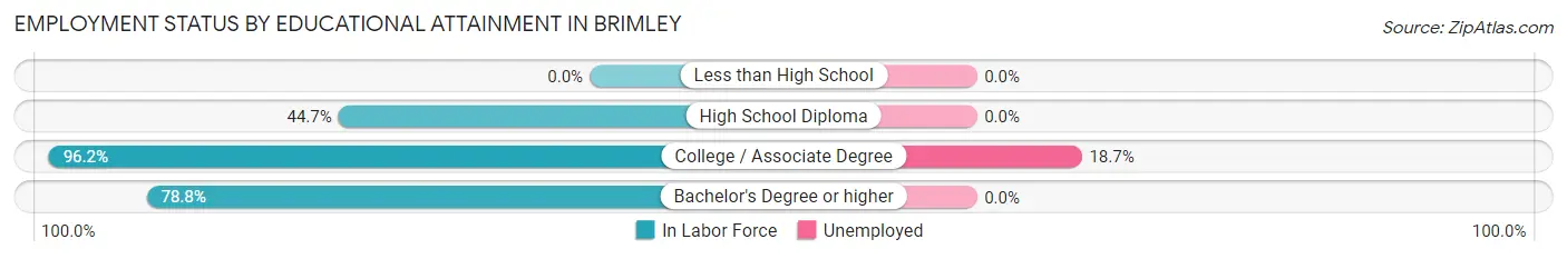 Employment Status by Educational Attainment in Brimley