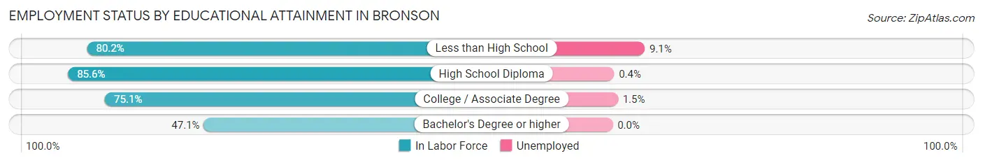 Employment Status by Educational Attainment in Bronson
