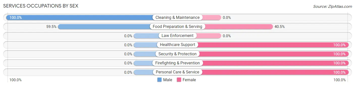 Services Occupations by Sex in Bronson