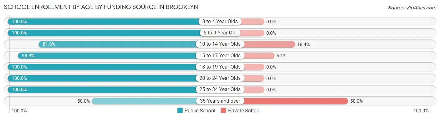 School Enrollment by Age by Funding Source in Brooklyn