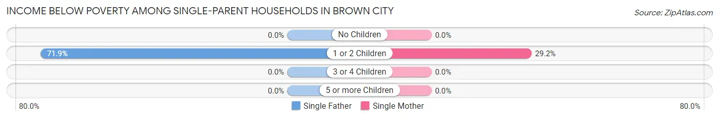 Income Below Poverty Among Single-Parent Households in Brown City