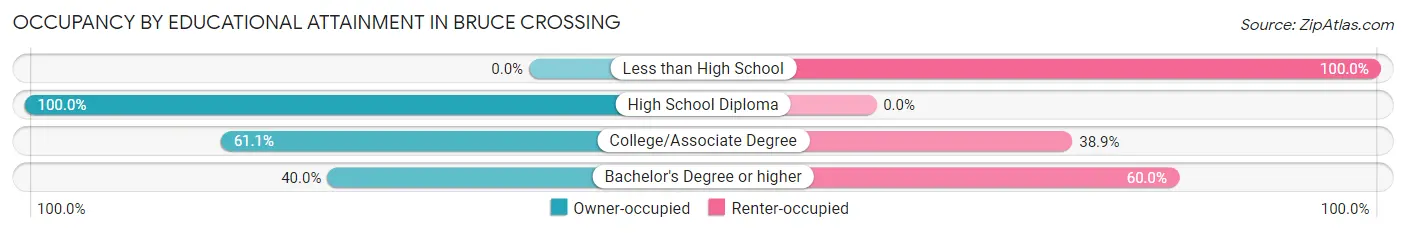 Occupancy by Educational Attainment in Bruce Crossing