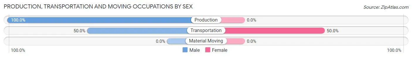 Production, Transportation and Moving Occupations by Sex in Bruce Crossing