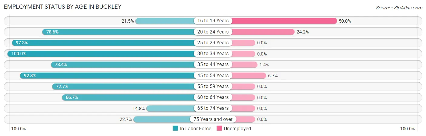 Employment Status by Age in Buckley