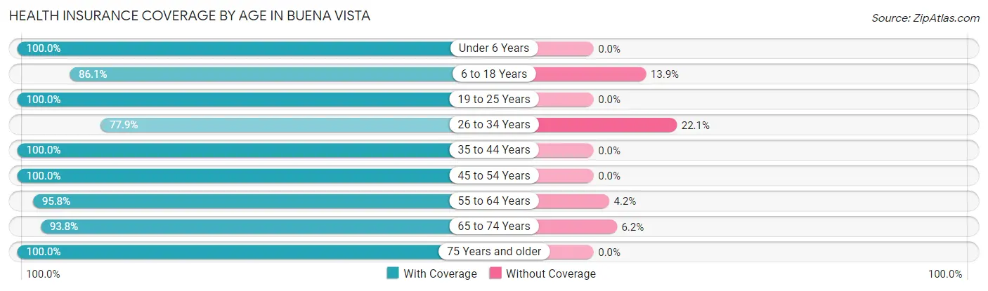Health Insurance Coverage by Age in Buena Vista