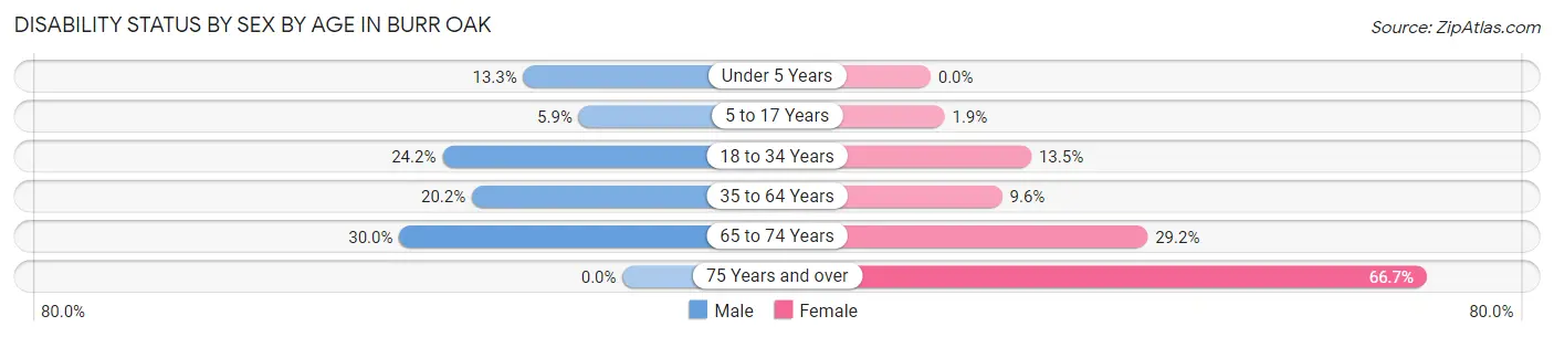 Disability Status by Sex by Age in Burr Oak