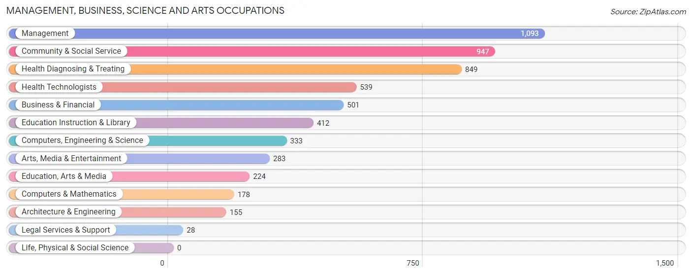 Management, Business, Science and Arts Occupations in Burton