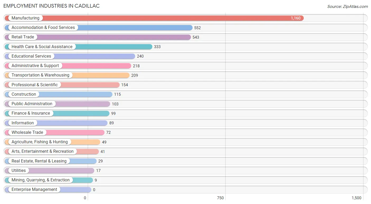 Employment Industries in Cadillac