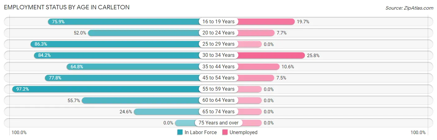 Employment Status by Age in Carleton