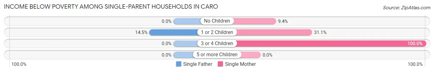 Income Below Poverty Among Single-Parent Households in Caro