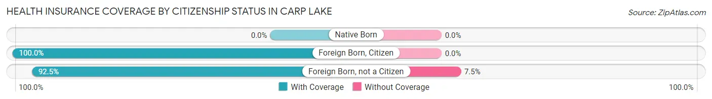 Health Insurance Coverage by Citizenship Status in Carp Lake