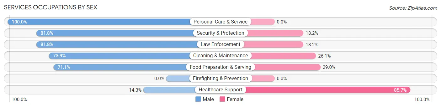 Services Occupations by Sex in Carson City