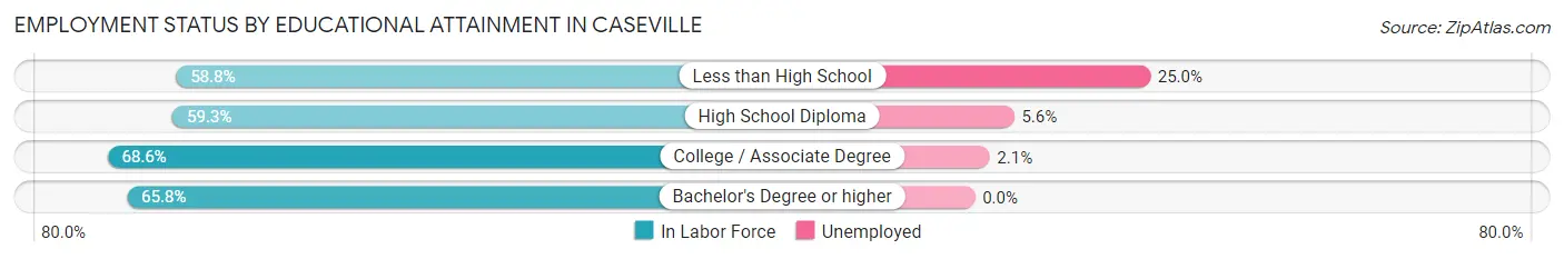 Employment Status by Educational Attainment in Caseville