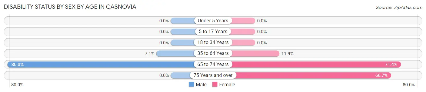 Disability Status by Sex by Age in Casnovia