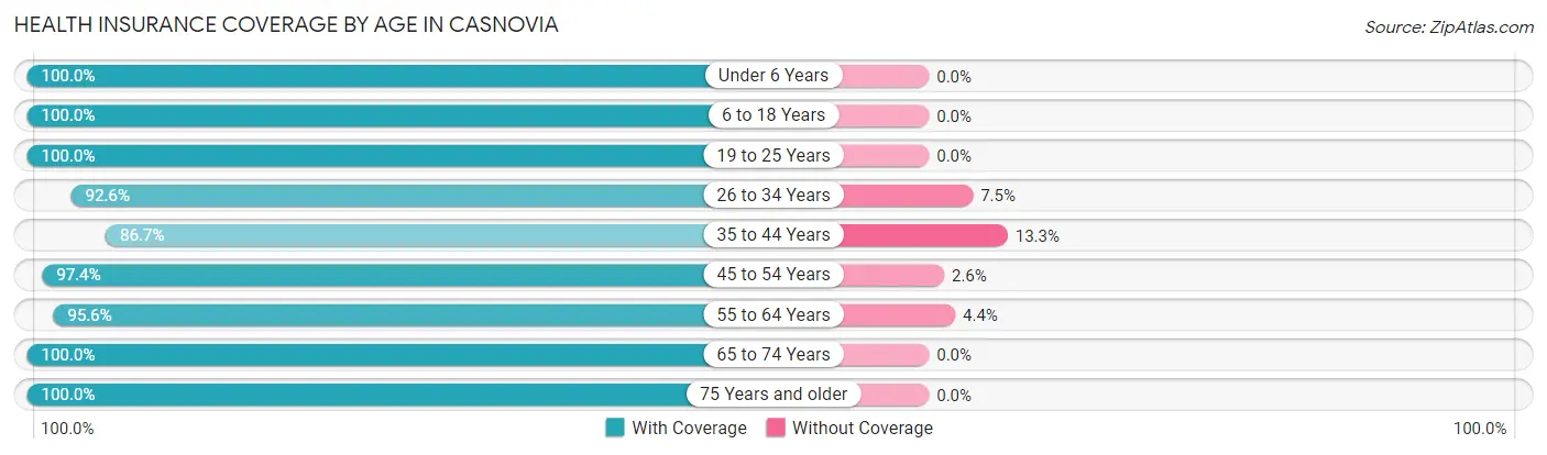 Health Insurance Coverage by Age in Casnovia