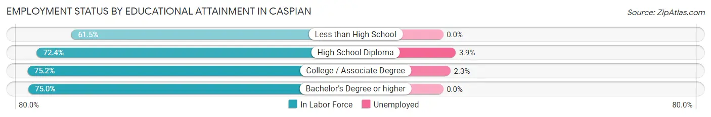 Employment Status by Educational Attainment in Caspian
