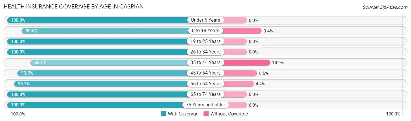 Health Insurance Coverage by Age in Caspian