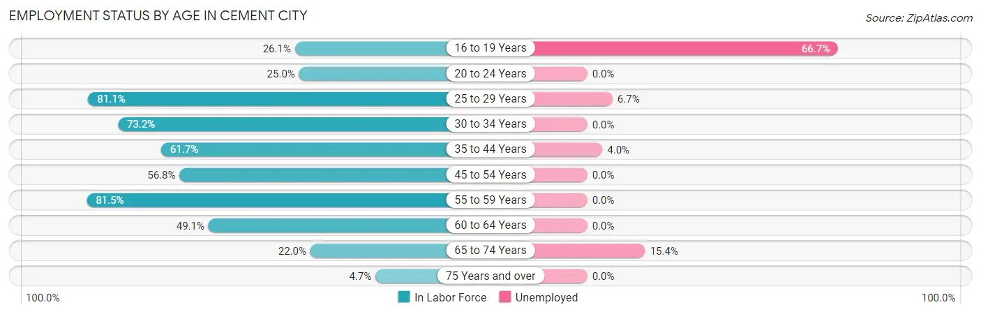 Employment Status by Age in Cement City
