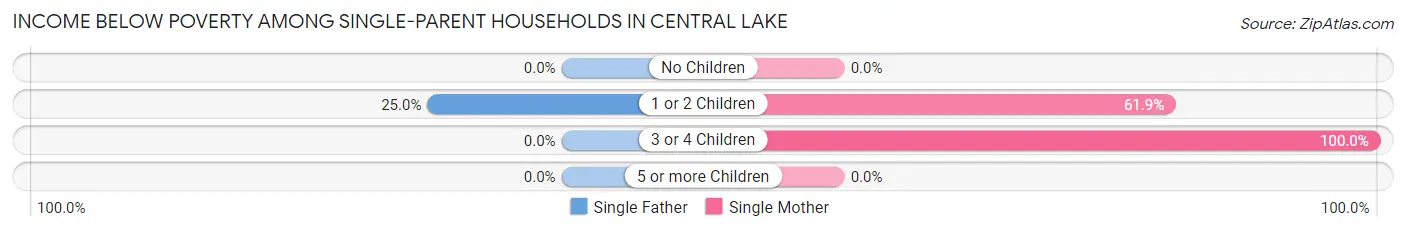 Income Below Poverty Among Single-Parent Households in Central Lake