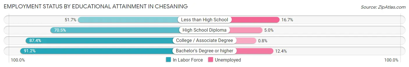 Employment Status by Educational Attainment in Chesaning