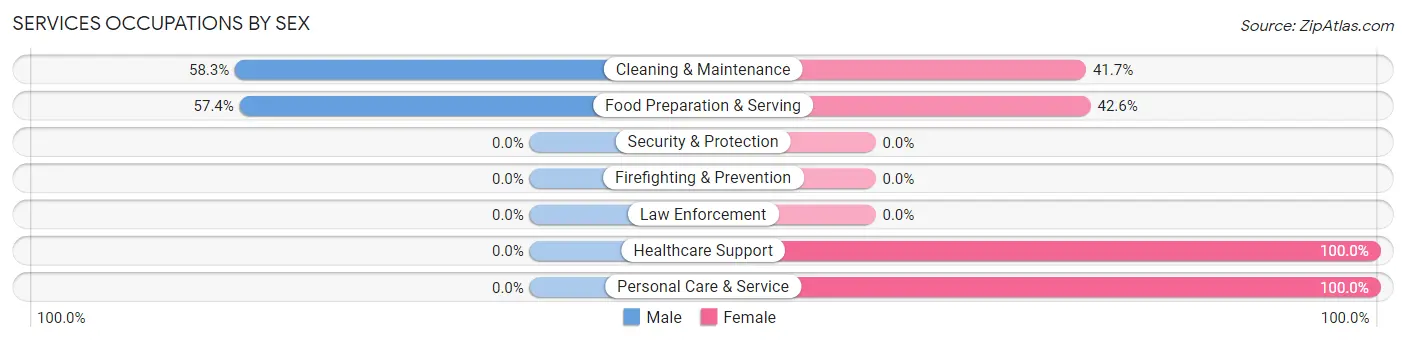 Services Occupations by Sex in Clio