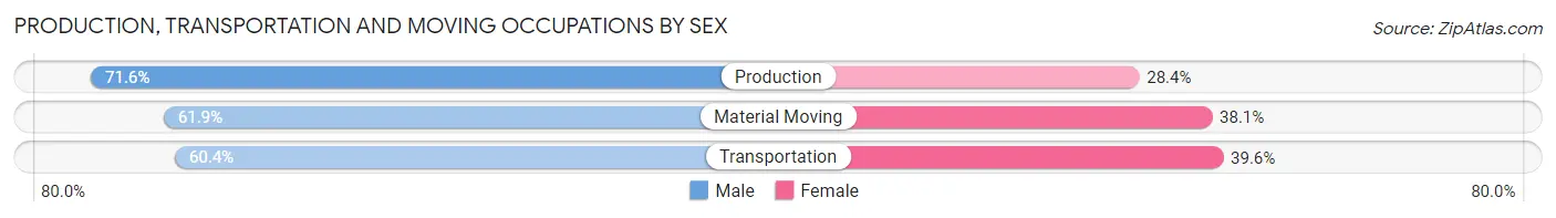 Production, Transportation and Moving Occupations by Sex in Comstock Park