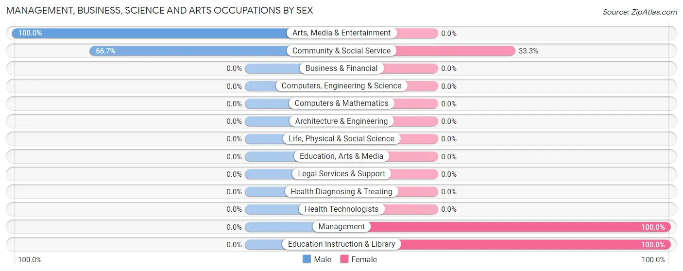 Management, Business, Science and Arts Occupations by Sex in Copper Harbor
