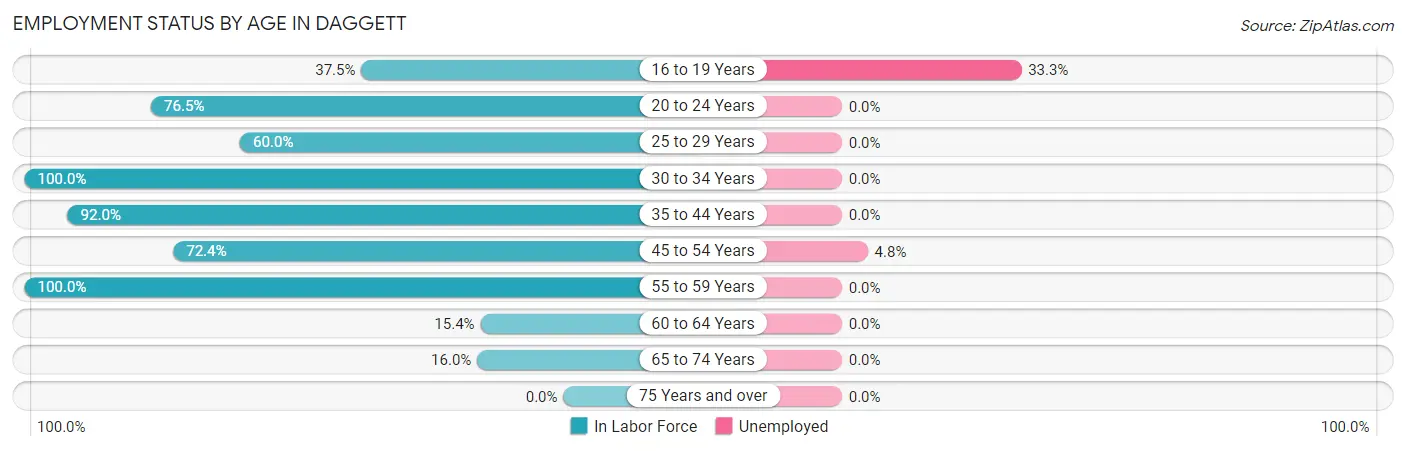 Employment Status by Age in Daggett
