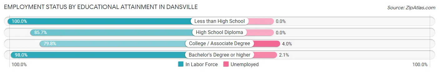 Employment Status by Educational Attainment in Dansville