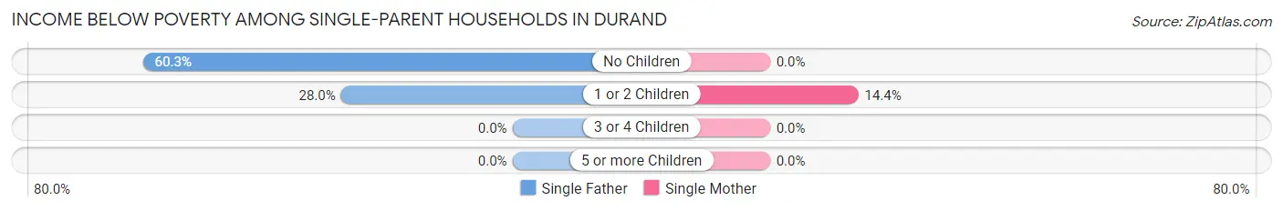 Income Below Poverty Among Single-Parent Households in Durand