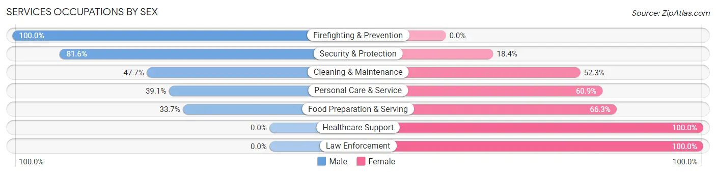 Services Occupations by Sex in East Jordan