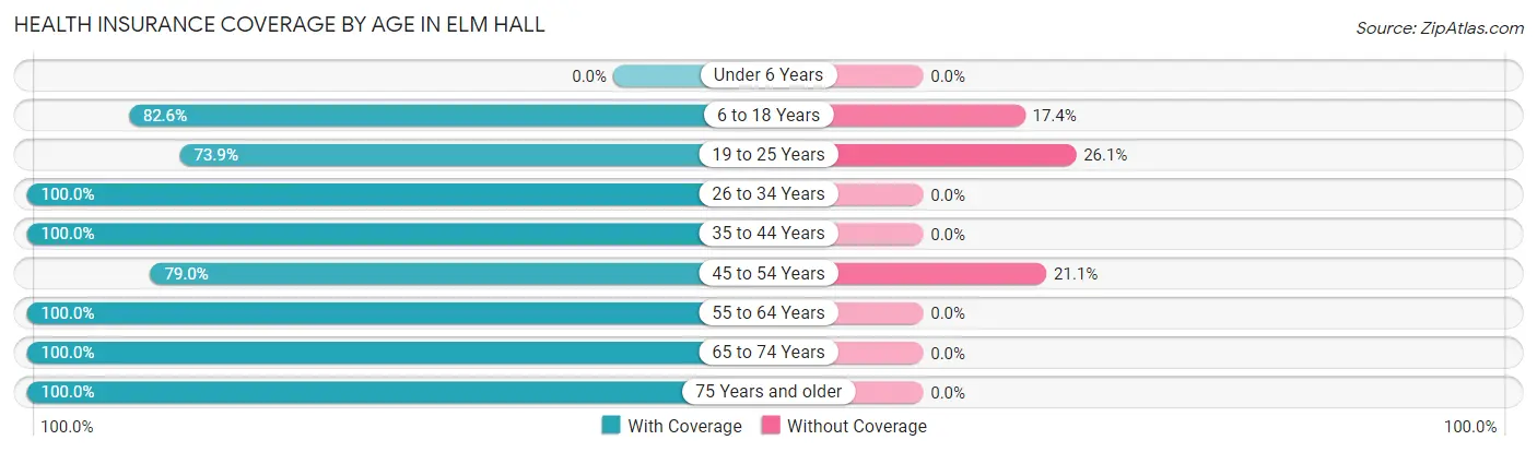 Health Insurance Coverage by Age in Elm Hall