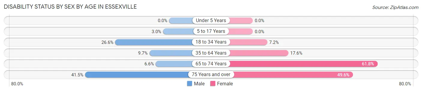 Disability Status by Sex by Age in Essexville