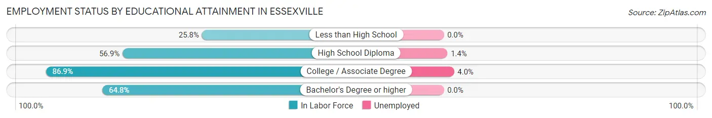Employment Status by Educational Attainment in Essexville