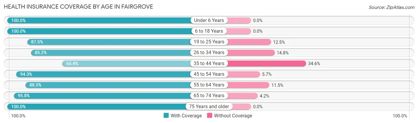 Health Insurance Coverage by Age in Fairgrove