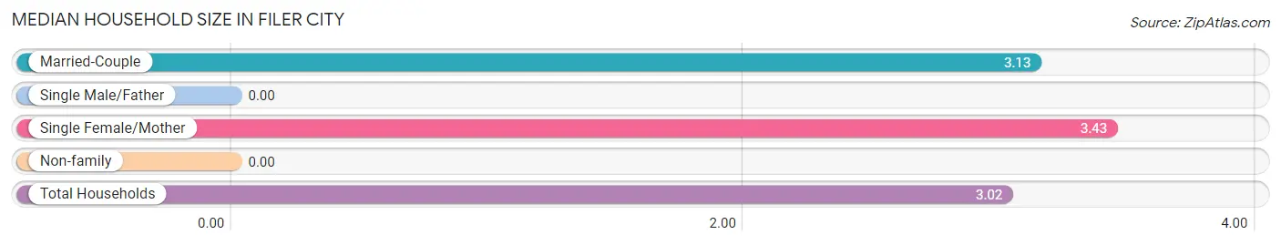 Median Household Size in Filer City