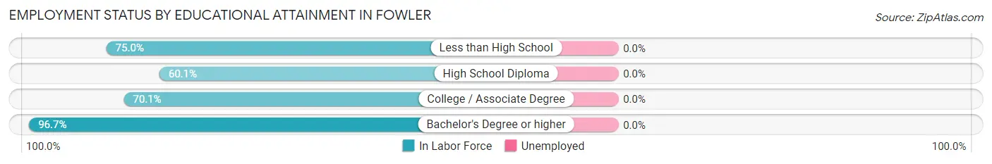 Employment Status by Educational Attainment in Fowler