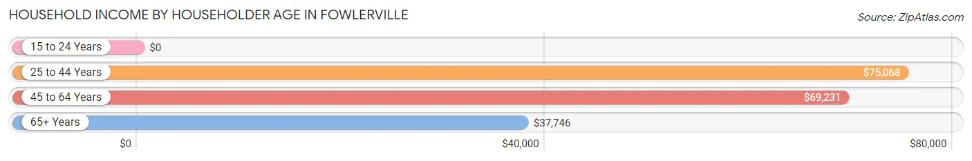 Household Income by Householder Age in Fowlerville