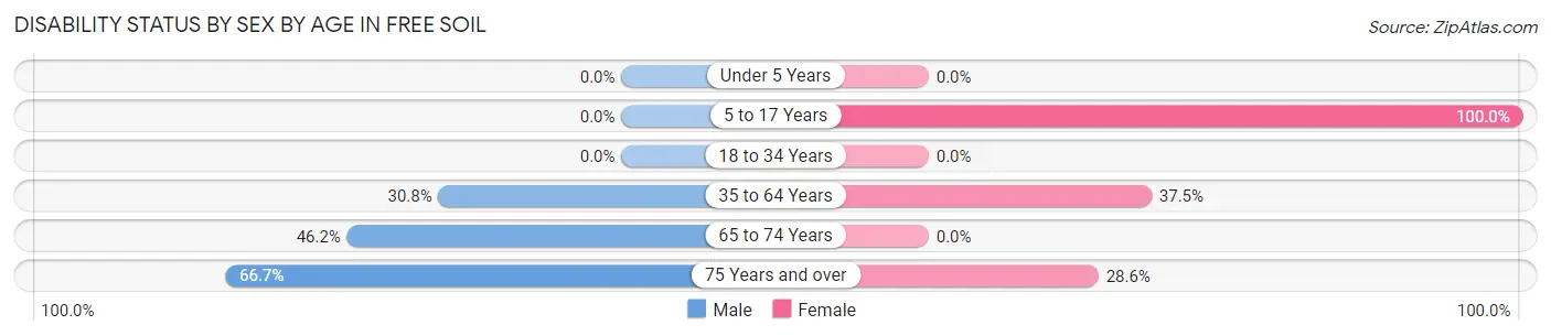 Disability Status by Sex by Age in Free Soil