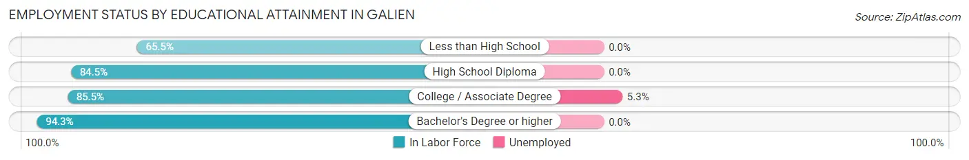 Employment Status by Educational Attainment in Galien