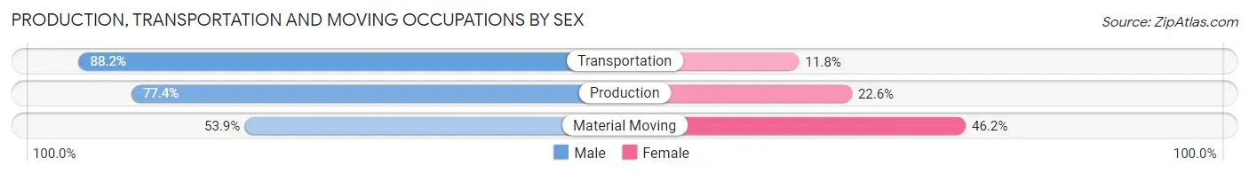 Production, Transportation and Moving Occupations by Sex in Goodrich