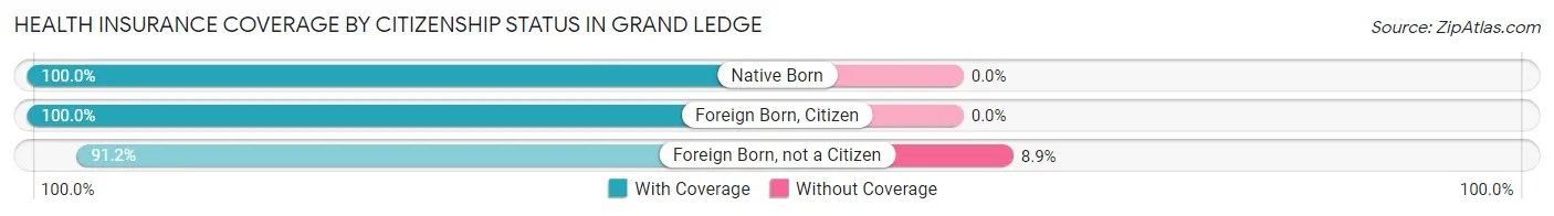 Health Insurance Coverage by Citizenship Status in Grand Ledge