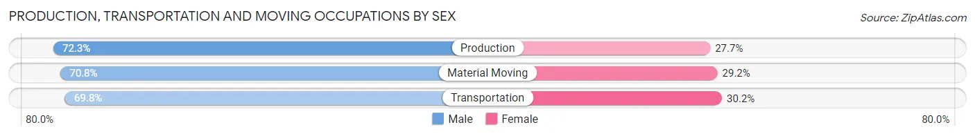 Production, Transportation and Moving Occupations by Sex in Grandville