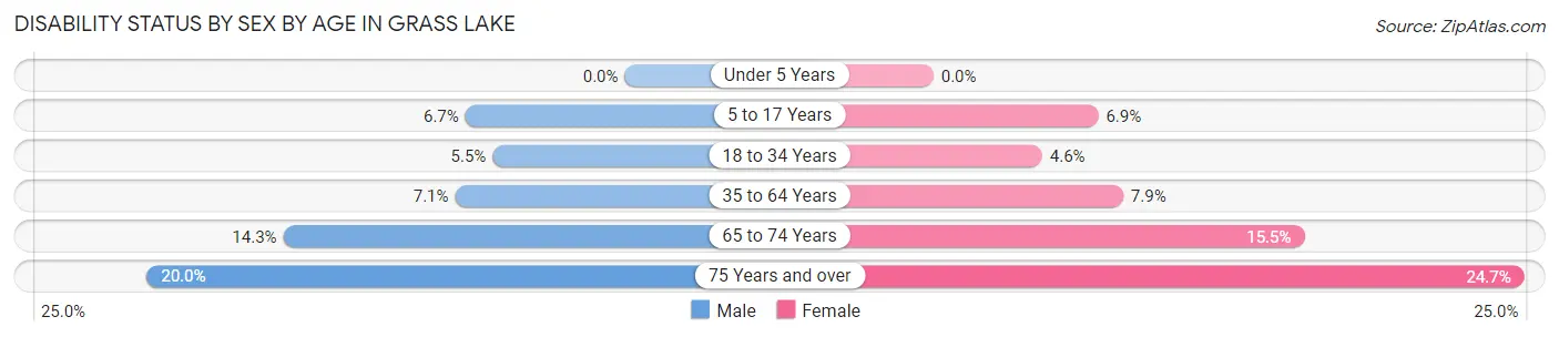 Disability Status by Sex by Age in Grass Lake