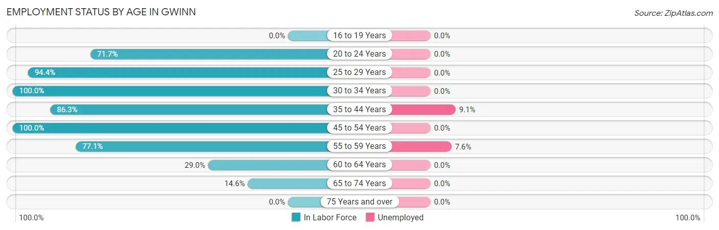 Employment Status by Age in Gwinn