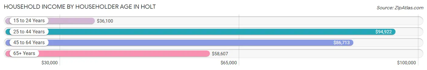 Household Income by Householder Age in Holt